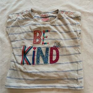 Hatley Kids Be Kind Tee - White with Multicolor Embroidery